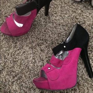 Charlotte Russe pink and black high heels